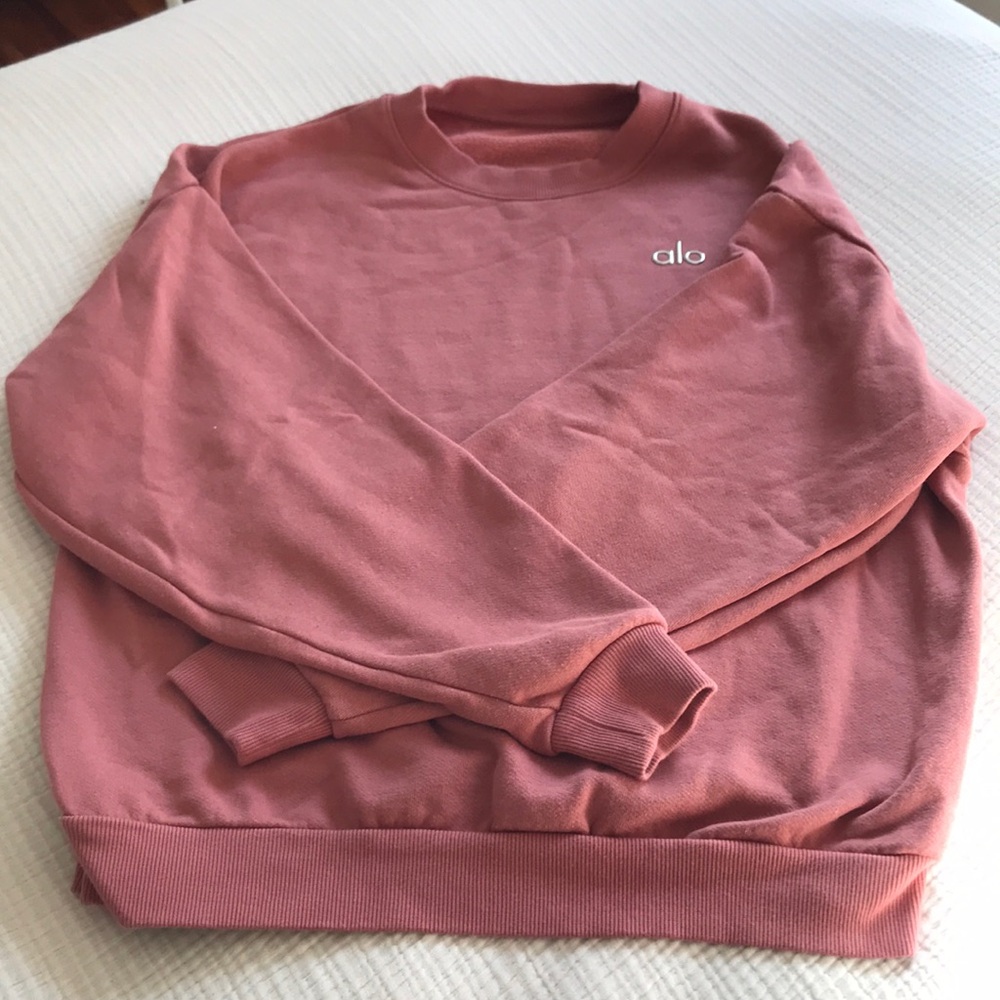 Alo Accolade Crew Neck Pullover in Soft Terracotta